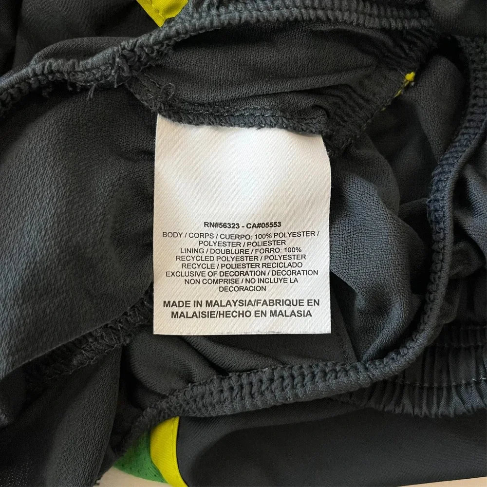 Nike Dri-FIT Tempo Running Shorts Womens Small Grey Green Yellow Athletic Gym